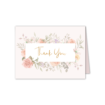 Show details for Folded Thank You Card - 5-1/2" x 4-1/8"